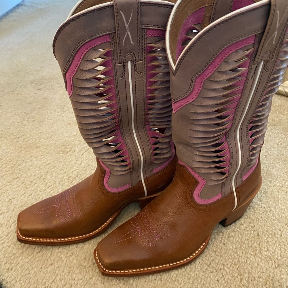 Twisted X purple and pink boots